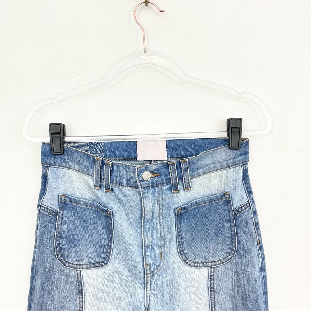REVICE Light Blue Two-Tone Flare Jeans - Picture 3 of 5